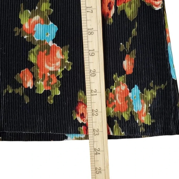 Vintage 90s Y2K CDW Black Red Floral Pleated Sleeveless Shell Blouse Top L - Picture 7 of 13